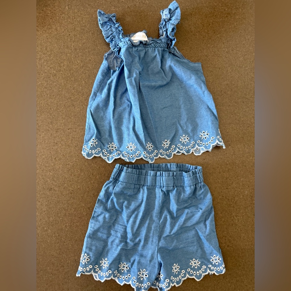 Rachel Zoe Blue Ruffled Set - Picture 1 of 2